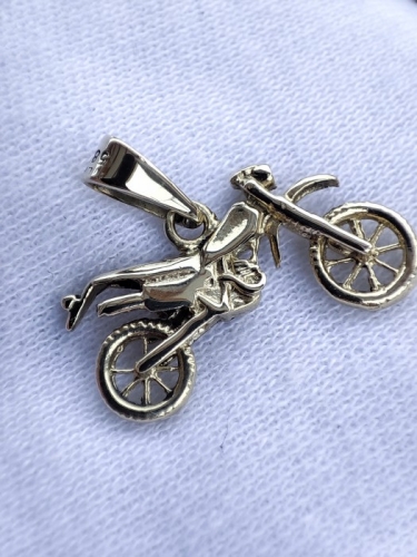 Pandantiv aur 14k motocicleta enduro cross amuleta aur moto