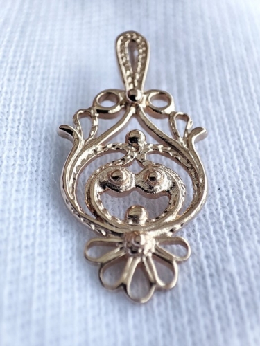 Pandantiv aur retro 583 14k rusia rusesc traditional aur rusesc unicat