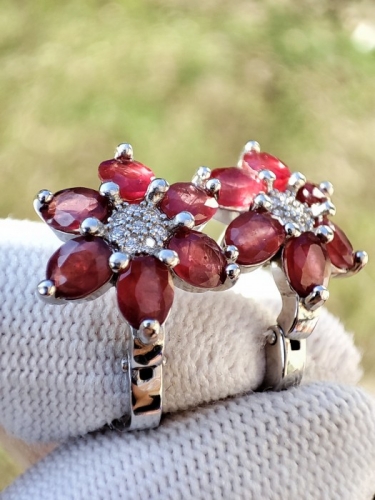 925 CERCEI ARGINT CU RUBIN (43)