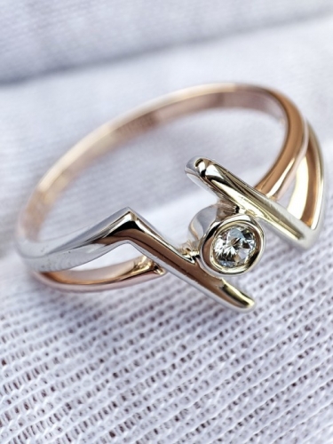 Inel aur 14k cu diamant LC loupe clean unicat kiev ucraina
