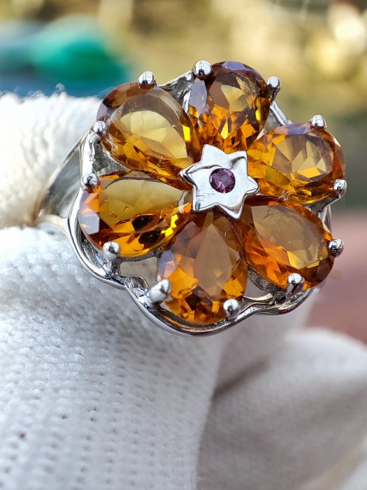 925 INEL ARGINT CU CITRIN MASURA 16