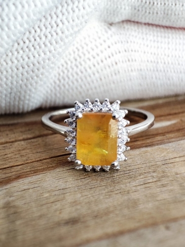 925 inel argint cu  safir masura 14
