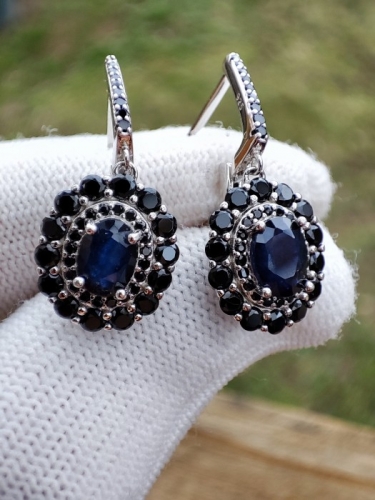 925 CERCEI ARGINT CU SAFIR