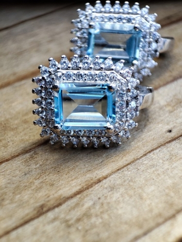 925 CERCEI ARGINT CU TOPAZ