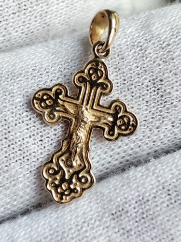 Cruciulita cruce aur 14k Ucraina originala religia Ortodox Ortodoxa Unicat +