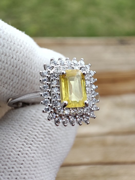 925 INEL ARGINT CU SAFIR MASURA 14