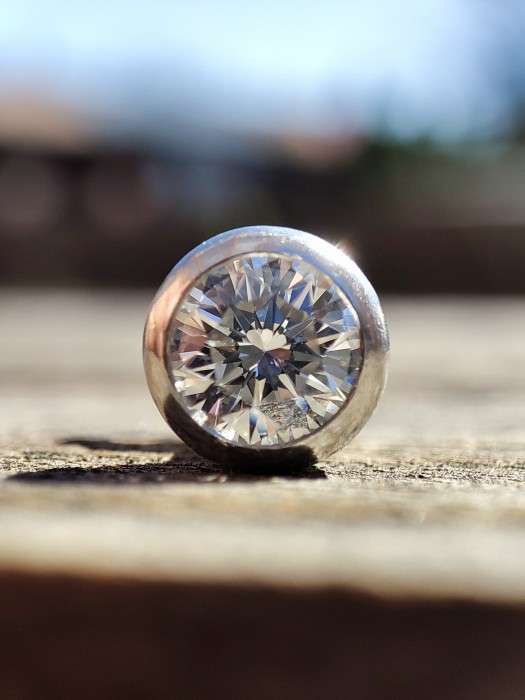 Piercing cercel cercei stud aur alb 18k cu diamant natural cu fluturas ARTMAX