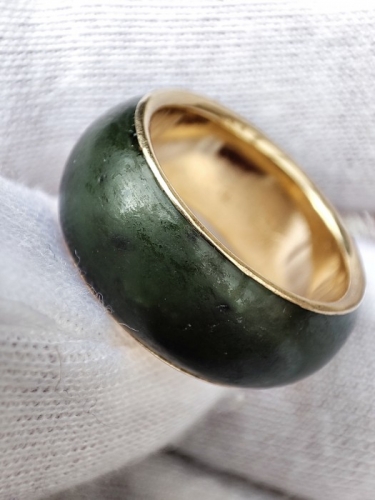 Inel aur 14k  cu jad jade nefrit jadeit natural ARTMAX