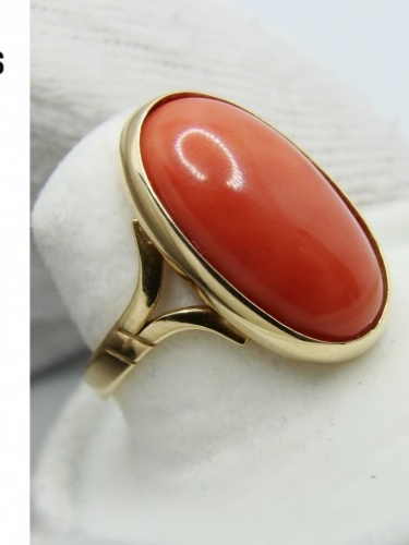 Inel aur 18k cu coral natural UNICAT - Artmax