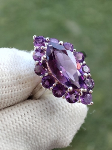 925 INEL ARGINT CU AMETIST AMETYST  MASURA 14