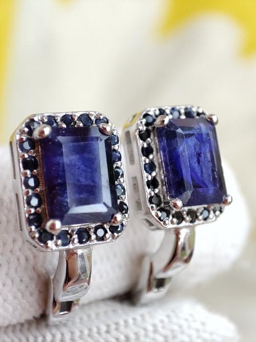 925 CERCEI ARGINT CU SAFIR