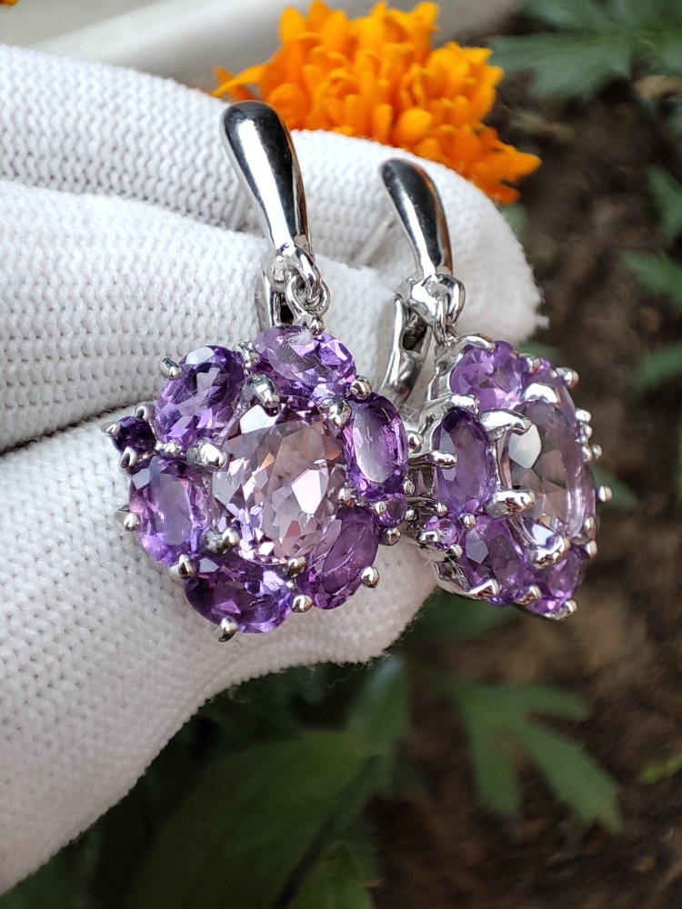 925 Cercei argint cu ametist