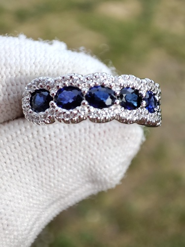925 Inel argint cu safir masura 9.5