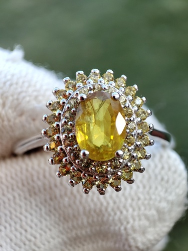925 Inel argint cu safir masura 14.5