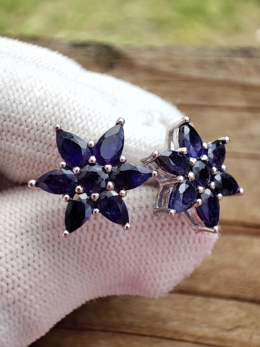 925 CERCEI ARGINT CU SAFIR